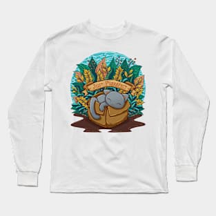 It It Fits Line Art Illustration with Quote Long Sleeve T-Shirt